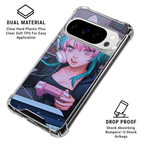 Anime Catgirl Gamer Nerd by Ivy Dolamore Google Pixel 10 Pro XL Clear Case